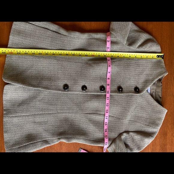 ARMANI COLLEZIONI WOOL BLEND HERRINGBONE BLAZER. 8 - Picture 5 of 11